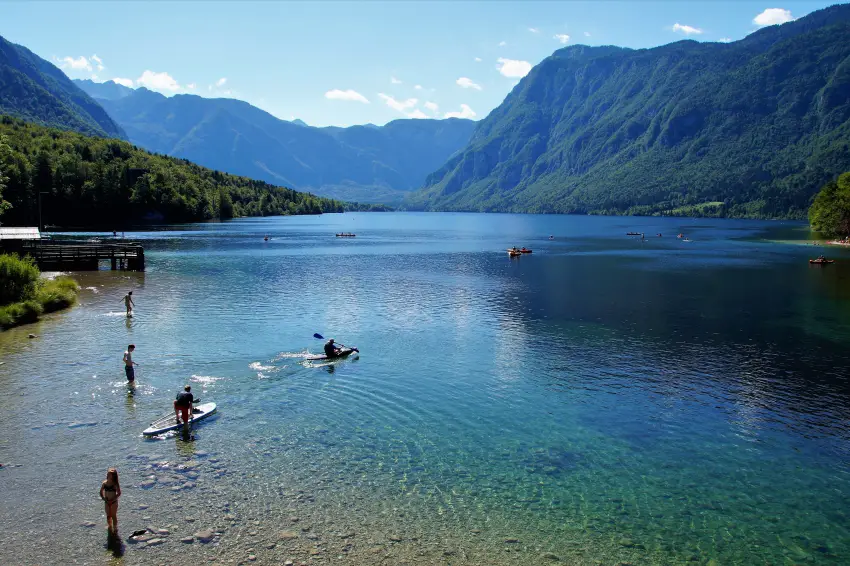 Paddling on Lake Bohinj